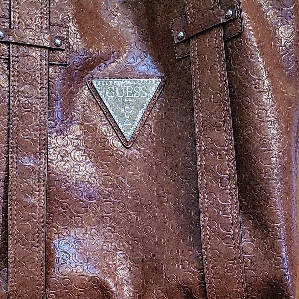GUESS Embossed Brown Men's Backpack